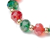 Christmas Theme Glass Beaded Stretch Bracelets BJEW-TA00540-4