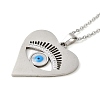 Heart with Evil Eye 304 Stainless Steel Enamel Pendant Necklaces NJEW-E104-05P-1