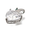 Brass Pave Clear Cubic Zirconia Charms KK-Q048-21P-2