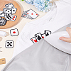10Pcs 10 Style Dice & Playing Card Shape Cloth Embroidery Applqiues PATC-FG0001-38-3