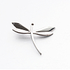 304 Stainless Steel Rhinestone 3D Dragonfly Mini Pendants STAS-E090-77P-1