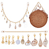 Aluminium Bag Extender Chains and Shell & Resin Pendant Decorations HJEW-PH02529-1