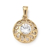304 Stainless Steel Rhinestone Pendants STAS-A140-05C-G-1