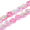 Electroplate Transparent Glass Beads Strands EGLA-S190-05F-1