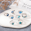 9Pcs Ocean Alloy Enamel Finger Rings Set WGEDDBB-01-3