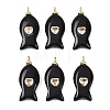 Natural Obsidian Pendants G-Z134-06G-02-1