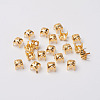 Square Brass Sew on Prong Settings KK-O084-05G-6x6mm-1