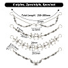 8Pcs 4 Styles Gothic Style Skull Wing Iron Twisted Boot Strap Chains for Halloween FIND-AB00066-2