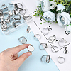 48Pcs 8 Style Adjustable 304 Stainless Steel Finger Rings Components STAS-DC0004-37-2