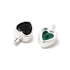 925 Sterling Silver Micro Pave Cubic Zirconia Heart Charms STER-K188-08S-2