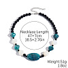 Resin Geometric Oval Graduated Beaded Necklaces with Alloy End Chains WG4F80F-04-1