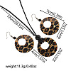 Leopard Print Pattern Round Acrylic Pendant Necklaces and Dangle Earrings Sets WGC0DA0-01-2