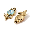 UV Plating Alloy Glass Pendants FIND-K032-08G-2