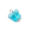 7Pcs Glass Butterfly Charms PALLOY-JF03227-04-4