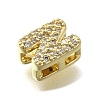 Brass Micro Pave Cubic Zirconia Letter Multi-Strand Links LS-KK-D295-32G-14-2