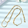 Unisex 304 Stainless Steel Flat Snake Chain Necklaces NJEW-K305-11G-1