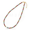 Bohemian Style Glass Seed Beaded Necklaces with Imitation Pearl Beads SN7865-5