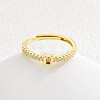 Adjustable Brass Micro Pave Clear Cubic Zirconia Finger Rings for Women FS-WG712C8-21-1