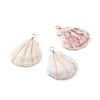 Natural Scallop Shell Pendants PALLOY-JF01209-1