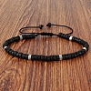 Natural Lava Rock Heishi Beads Adjustable Braided Bracelets for Men Women BX7041-9-1