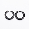 304 Stainless Steel Huggie Hoop Earrings LS-EJEW-F111-16mm-B-1