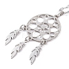 Non-Tarnish Woven Net/Web with Feather 304 Stainless Steel Pendant Necklaces for Women NJEW-G087-07P-2