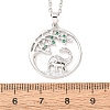 Brass Pave Green Cubic Zirconia Ring with Dinosaur Pendant Necklaces for Women NJEW-C120-01P-5