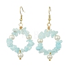 Natural White Jade Beaded Dangle Earrings EJEW-JE07215-02-2