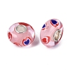 Handmade Lampwork & Brass Core European Beads LAMP-N044-05S-01-3
