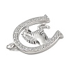 Brass Micro Pave Clear Cubic Zirconia Pendants KK-B177-05C-P-2