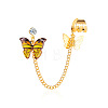 Butterfly Alloy Enamel Chains Tassel Stud Earrings WG03E93-11-1