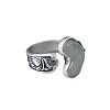 Retro Alloy & Resin Adjustable Open Cuff Rings for Women FS-WG9D7B1-01-6