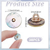 30Pcs 1-Hole Alloy Shell Shank Buttons BUTT-NB0002-08-2