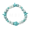 Synthetic Turquoise Beaded Stretch Bracelets for Women BJEW-TA00574-01-2