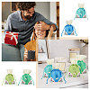 4Pcs 4 Colors 3D Floral Embroidery Cloth Drawstring Bags ABAG-PH0001-92-6