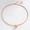 304 Stainless Glass Hexagon Pendant Waxed Cord Necklaces for Women WG86E7E-02-1