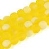 Frosted Transparent Glass Beads Strands GLAA-T032-T10mm-MBB11-1