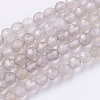 Natural Grey Agate Beads Strands X-G-G580-4mm-08-1