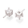 925 Sterling Silver & Clear Cubic Zirconia Peg Bails STER-T008-72S-2