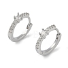 Clear Cubic Zirconia Hoop Earrings EJEW-L292-005P-1