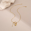 Valentine's Day 304 Stainless Steel Crystal Rhinestone Pendant Necklaces WGE27DF-01-3