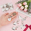12Pcs Heart Brass Locket Pendant Decorations KEYC-PH01638-3