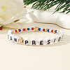 Plastic Madam President Letter Beaded Stretch Bracelets GS9049-1