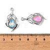 UV Plating Alloy Glass Pendants FIND-K032-37P-3