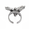 Men's Angel Alloy Open Cuff Ring RJEW-N029-097-2