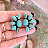 Bohemian Style Flower Alloy & Synthetic Turquoise Stud Earrings FS-WG437DA-01-1