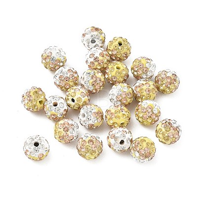 Handmade Polymer Clay Rhinestone Beads RB-CBAFAF8-01C-1