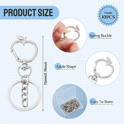 10Pcs Alloy Keychains KEYC-TA0004-76-1