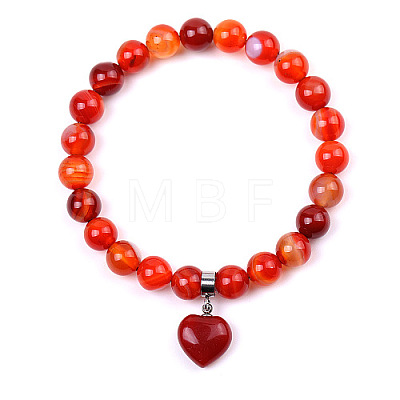 Natural Red Agate Stretch Bracelets ZS4670-5-1