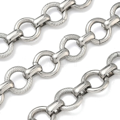 304 Stainless Steel Flat Round Link Chains CHS-Z008-02P-1